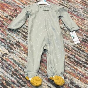 Carter's Green Footed Baby One Piece with Yellow Feet